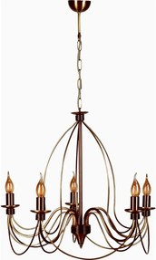 Candelabru CLASSIC cu lanț, 5xE14/40W/230V, bronz