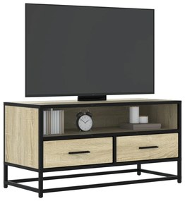 848810 vidaXL Dulap TV, stejar sonoma, 80x34,5x40 cm, lemn prelucrat și metal