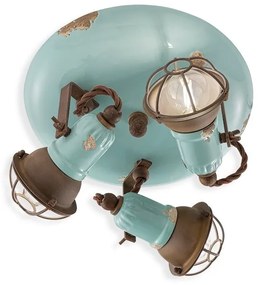 Plafoniera cu 3 spoturi design retro realizata manual din ceramica LOFT
