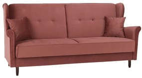 Canapea extensibilă, material textil roz antichizat, COLUMBUS