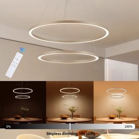 Brilagi - lustru pe cablu LED dimabil PORTOFINO LED/98W/230V Ø 80 cm bej + telecomandă