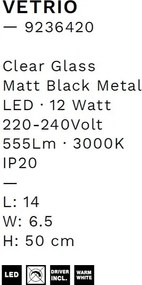 Aplica de perete LED decorativa VETRIO