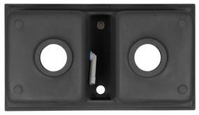 Chiuvetă pătrată Tia cu două cuve din granit, neagră