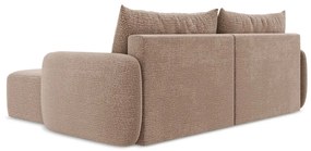 Colțar maro deschis extensibil/cu spațiu de depozitare (cu colț pe partea dreaptă) Kalena – Makamii