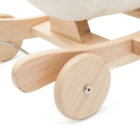 Baby Mix Jucărie balansoar cu roți și melodii Lebăda albă, 61 x 32 x 52 cm