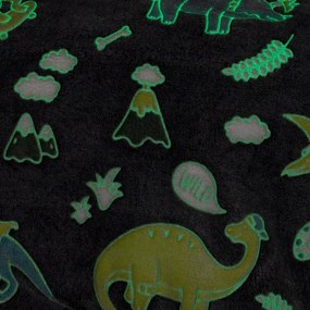 Pătură fosforescentă din imitație lână 4Home Dino, 150 x 200 cm