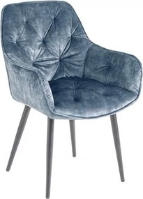 Set 2 scaune moderne Milano catifea albastru petrol