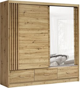 Dulap haine dressing CANADA CA1-200, stejar artisan, PAL, cu 2 usi si