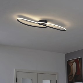 Plafonieră de design neagră 100cm incl. LED cu 3 trepte de intensitate, 2 lumini - Pepe