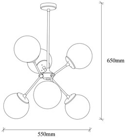 Lustră pe tijă GONDOL 6xE27/40W/230V