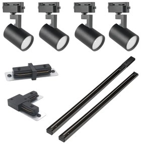 Spot pentru sistem de șină LYNX 4xGU10/10W/230V negru