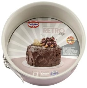Tava pentru tort Dr.Oetker Retro 4650, 18x7.5 cm, Acoperire ceramica antiaderenta, Otel carbon, Roz