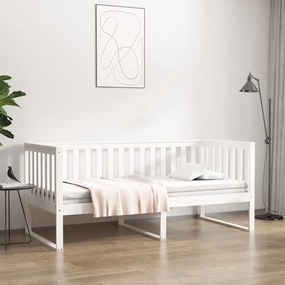 820882 vidaXL Pat de zi, alb, 90x190 cm, lemn masiv de pin