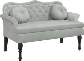 vidaXL Bancă cu perne gri deschis 120,5x65x75 cm catifea