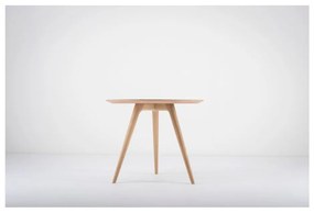 Măsuță auxiliară din lemn de stejar cu blat negru Gazzda Arp, Ø 45 cm