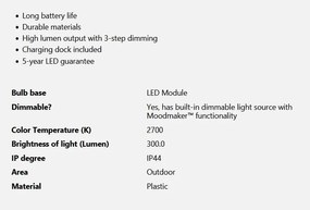 Veioza LED portabila de exterior design nordic IP44 Sponge Battery gri
