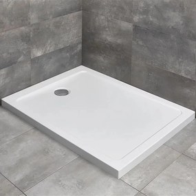 Cadita dus dreptunghiulara Radaway Doros F 130x80 cm acril alb