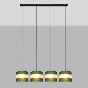 Lustră pe cablu HELEN 4xE27/15W/230V verde/auriu