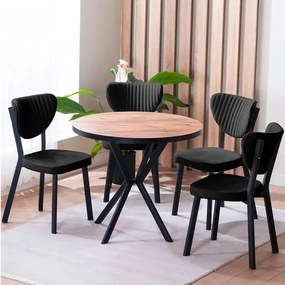 Scaun Barton, negru, profil din metal