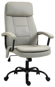 Vinsetto Scaun de birou cu funcție de masaj, scaun de gaming reglabil în înălțime cu funcție de masaj, scaun ergonomic de birou, scaun de masaj pentru coloana lombară cu senzație de in/out, Bej 63 x 70 x 112-121 cm | Aosom Romania