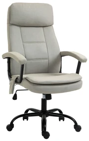 Vinsetto Scaun de birou cu funcție de masaj, scaun de gaming reglabil în înălțime cu funcție de masaj, scaun ergonomic de birou, scaun de masaj pentru coloana lombară cu senzație de in/out, Bej 63 x 70 x 112-121 cm | Aosom Romania