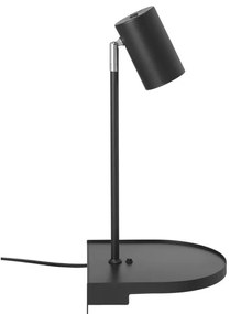 Nordlux - Lampă de perete CODY cu poliță, 1xGU10/15W/230V, neagră