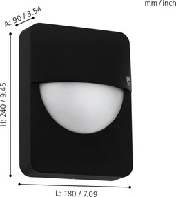 Eglo 98704 - Aplică perete exterior SALVANESCO 1xE27/28W/230V IP44