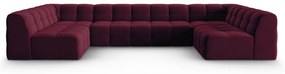 Colțar burgundy cu tapițerie din catifea (în formă de "U") Kendal – Micadoni Home