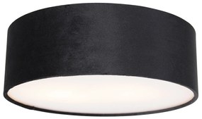 Plafoniera moderna neagra 30 cm cu interior auriu - Drum