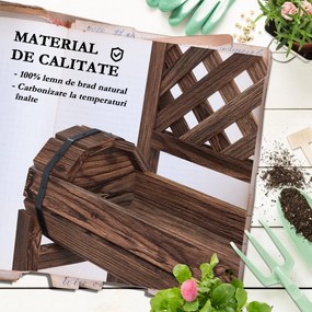 Outsunny Strat de Gradină Înălțat cu Grilaj pe 2 Nivele, Jardinieră din Lemn cu Picioare și Orificii de Scurgere | Aosom Romania