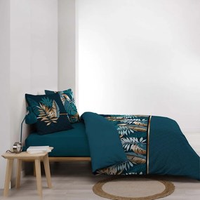 Lenjerie de pat albastră din bumbac pentru pat dublu, extinsă 240x220 cm Alianor – douceur d'intérieur