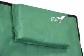 Scaun de camping pliant DIVERO cu pernă - verde