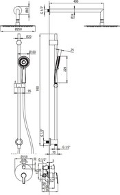 ARNIKA Set de Duș cu Bară incastrat - finisaj Titan - NAC_D6QP