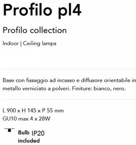 Plafoniera cu spoturi Profilo pl4 negru