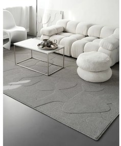 Covor gri din lână 200x300 cm Morphic Botanica – Agnella