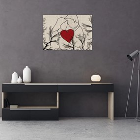 Tablou pe sticlă - Pereche îndrăgostită (70x50 cm)