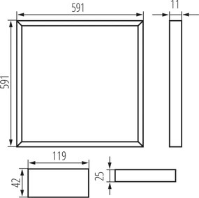 Kanlux 26788 - Cadru pentru tavan casetat AVAR LED/32W/230V 4000K 59x59 cm