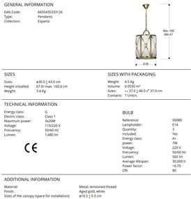 Lustra suspendata design retro decorativ Esparta