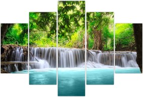 Tablou - Cascadă, turcoaz (150x105 cm)