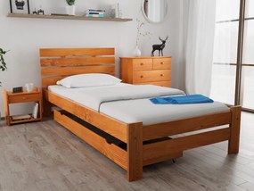 Pat inalt Paris, arin 90x200 cm Saltele: fără saltea, Lamele de pat: Cu lamele curbate