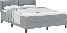 vidaXL Pat cu arcuri cu saltea Gri deschis 200 x 160 cm țesătură