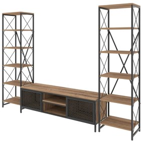 Set mobilier TV gri antracit/natural 150x47 cm Maxim - Kalune Design