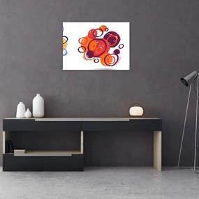 Tablou pe sticlă cercuri colorate (70x50 cm)