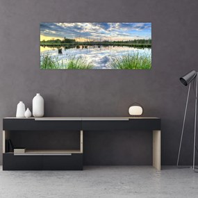 Tablou cu lac și trestie (120x50 cm), în 40 de alte dimensiuni noi