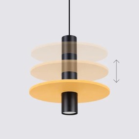 Sollux SL.1883 - Pendul cu cablu PELTA 1xGU10/10W/230V negru/galben