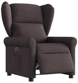 vidaXL Fotoliu rabatabil electric, maro închis, material textil