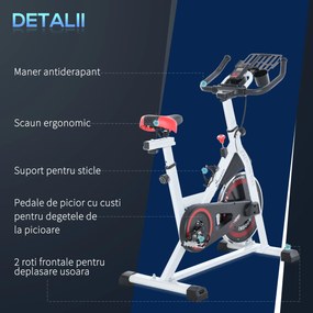 HOMCOM bicicleta spinning pentru interior, 103x 53x105-117.5cm | Aosom Romania