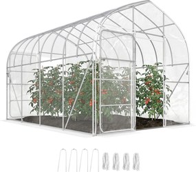 Outsunny Seră tunel cu învelitoare PO, 2 uși cu balamale, seră încălzită cu structură optimizată, transparentă | Aosom Romania