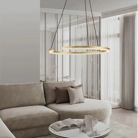 Lustra circulara aluminiu auriu GREAMY D-65cm