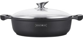 Cratiță marmorată cu capac 4.8L, 30 cm – Royalty Line RL-BR30ML, antiaderentă, pentru toate plitele